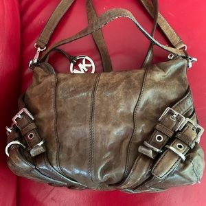 Michael Kors olive green leather handbag